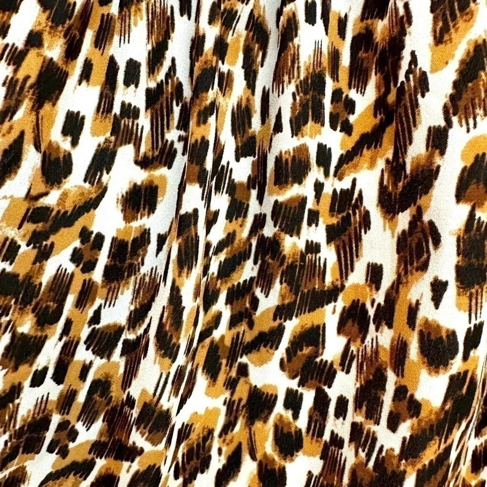Banana Republic | Leopard Print Blouse Bow Tie Back Blouse Women’s Size Medium M - Picture 4 of 8